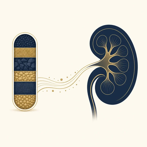 How Kidney Nourish works: layered nutrients dosed for reduced kidney clearance