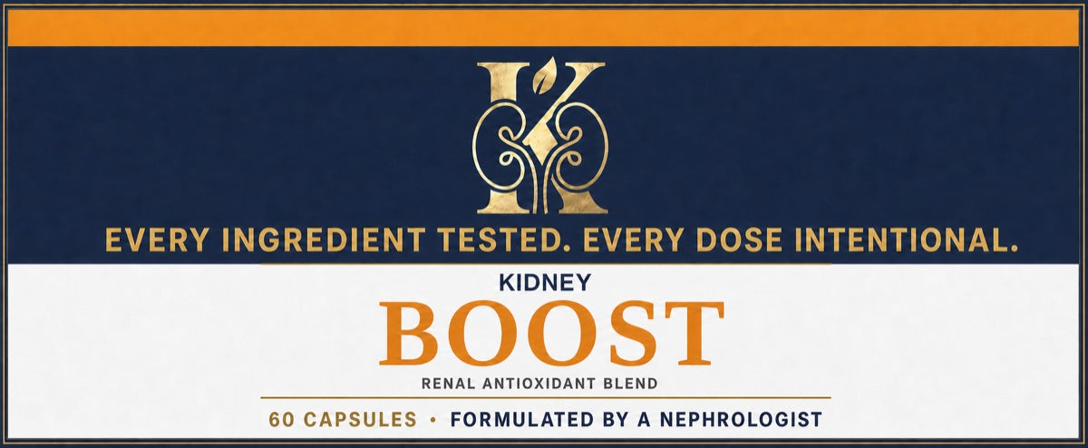 Kidney Boost label: Every ingredient tested. Every dose intentional.
